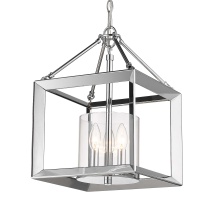 Golden 2074-M3 CH-CLR - Wry Lighting Smyth 3-light Chandelier in Chrome